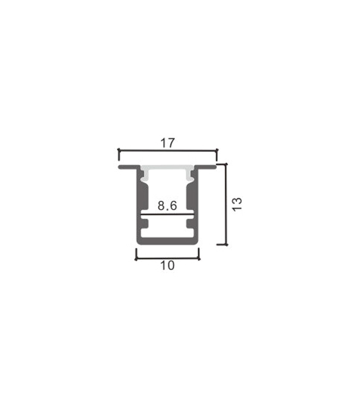 Perfil Aluminio SOR Empotrar -2 Metros-