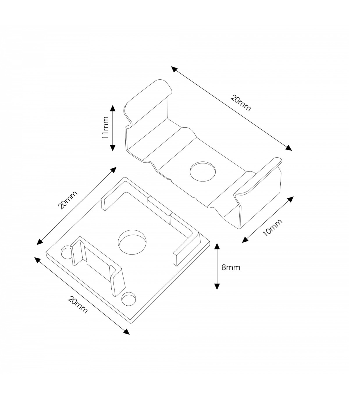 Pack 2 Tapones y 2 Grapas Para Perfil Lm3751