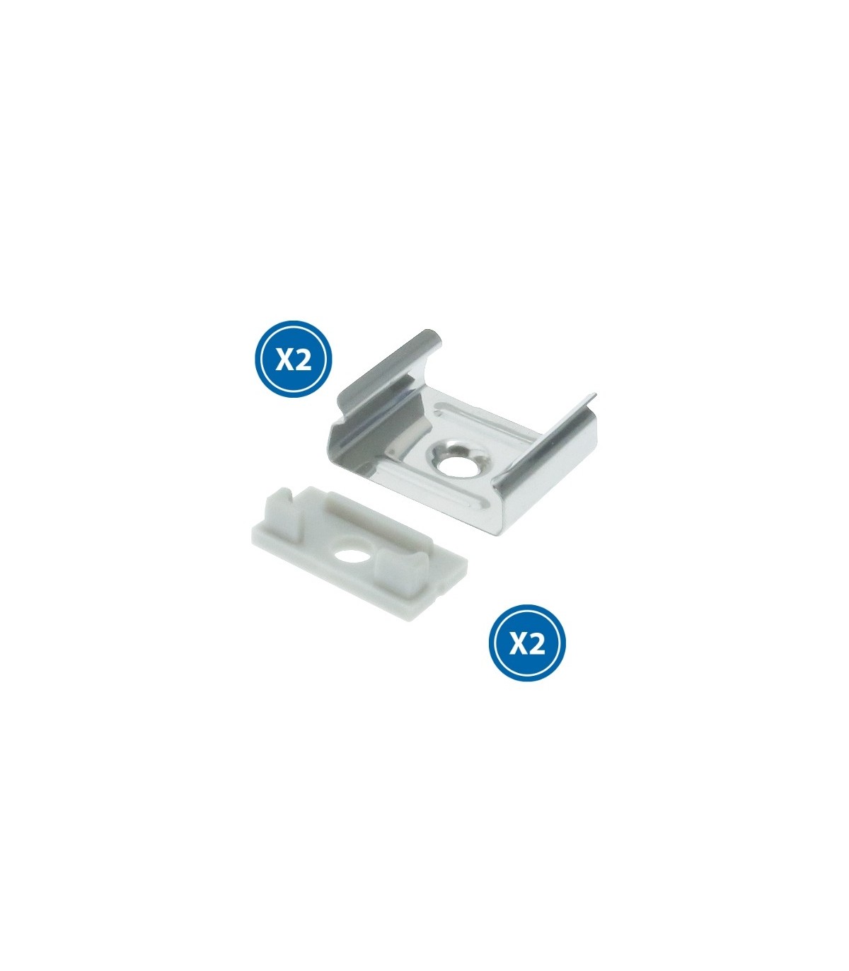 Pack 2 Tapones y 2 Grapas Para Perfil Lm3753