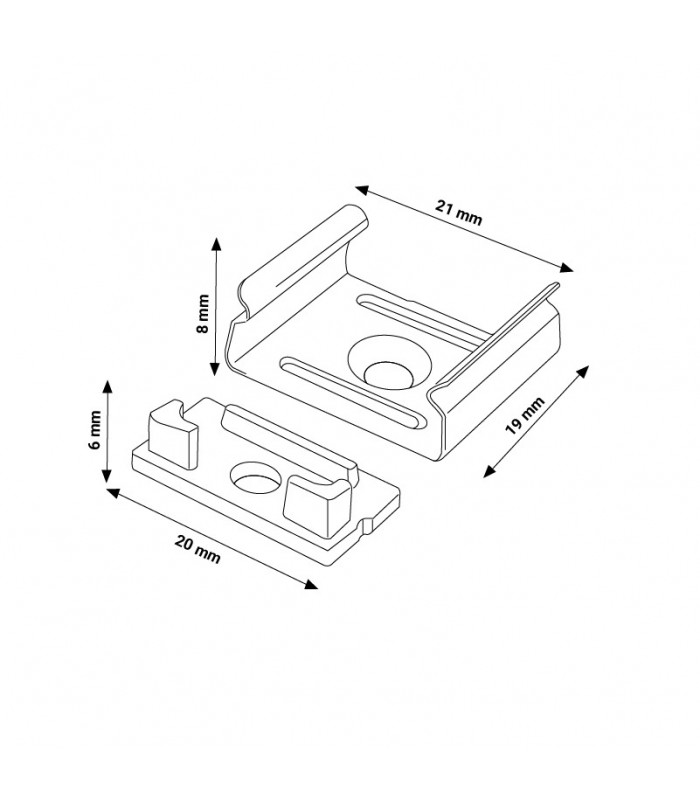 Pack 2 Tapones y 2 Grapas Para Perfil Lm3753