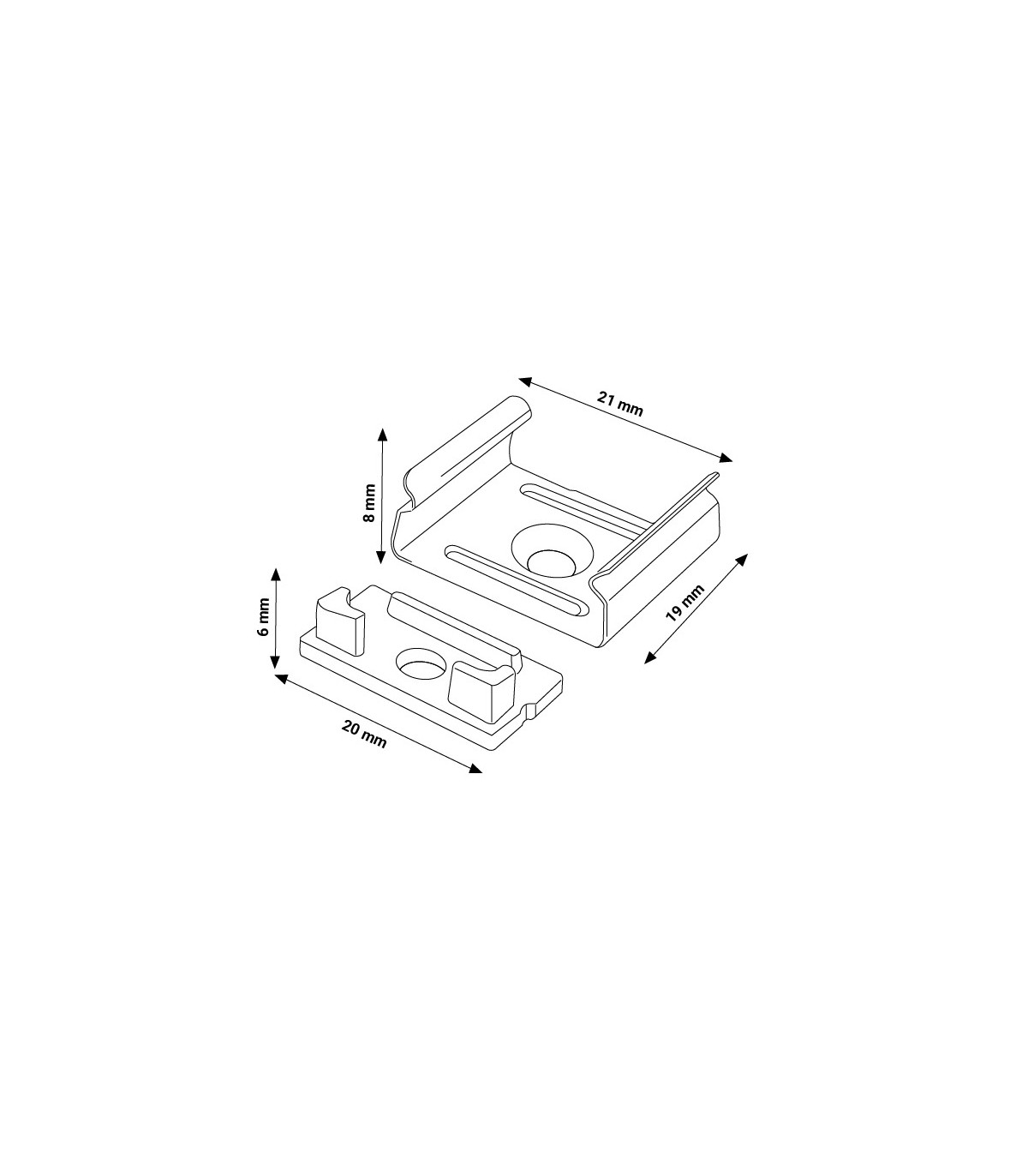 Pack 2 Tapones y 2 Grapas Para Perfil Lm3753
