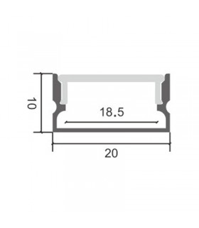 Perfil Aluminio SINO Superficie -2 Metros-