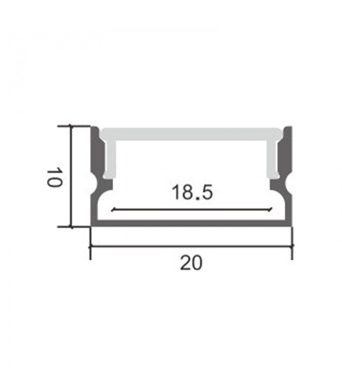 Perfil Aluminio SINO Superficie -2 Metros-