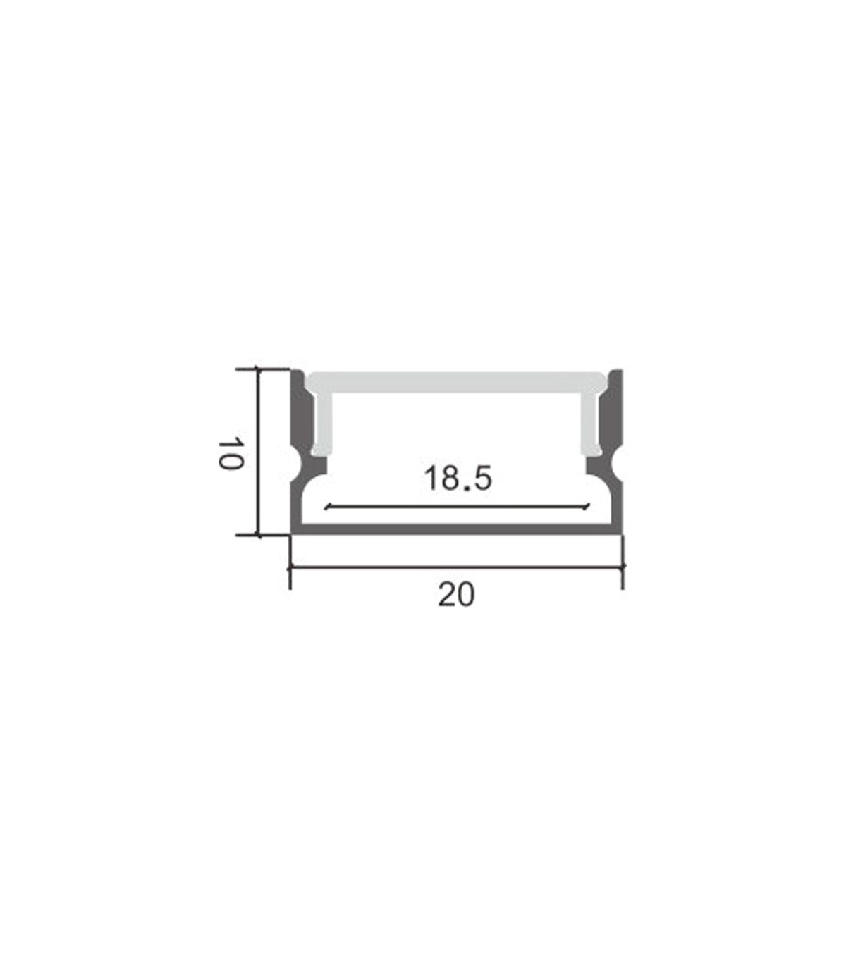 Perfil Aluminio SINO Superficie -2 Metros-