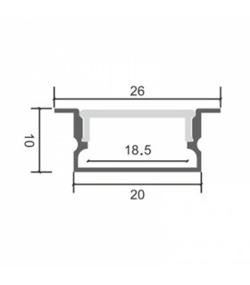 Perfil Aluminio HIEG Empotrar -2 Metros-