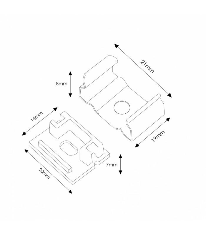 Pack 2 Tapones y 2 Grapas Para Perfil Lm3757