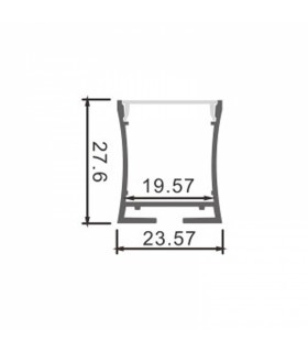 Perfil Aluminio PETIT Superficie/Colgante -2 Metros-