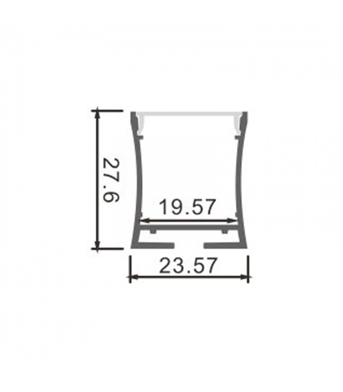Perfil Aluminio PETIT Superficie/Colgante -2 Metros-