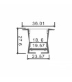 Perfil Aluminio BIFY Empotrar/Colgante -2 Metros-