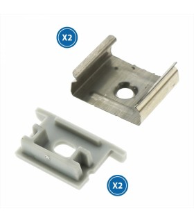 Pack 2 Tapones y 2 Grapas Para Perfil Lm3763