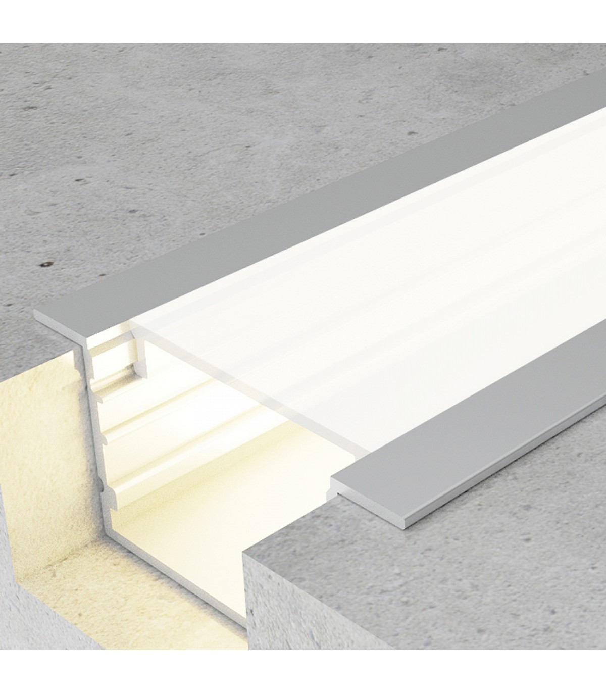 Perfil Aluminio HEV Empotrar -2 Metros-