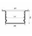 Perfil Aluminio HEV Empotrar -2 Metros-