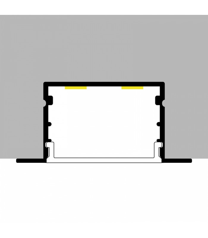 Perfil Aluminio HEV Empotrar -2 Metros-