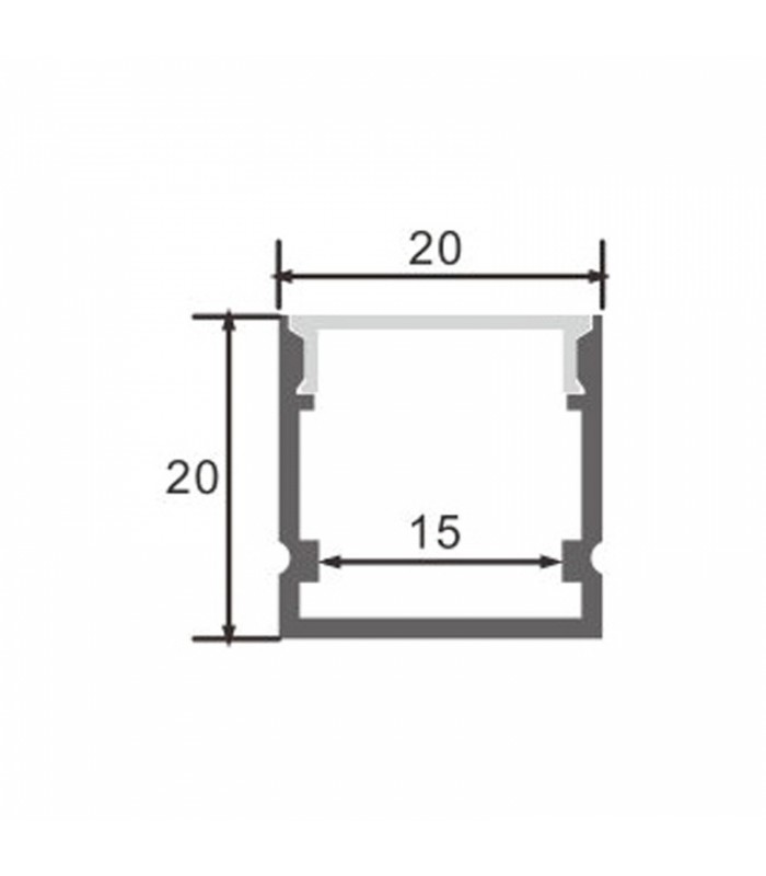 Perfil Aluminio ROPE Superficie -2 Metros-
