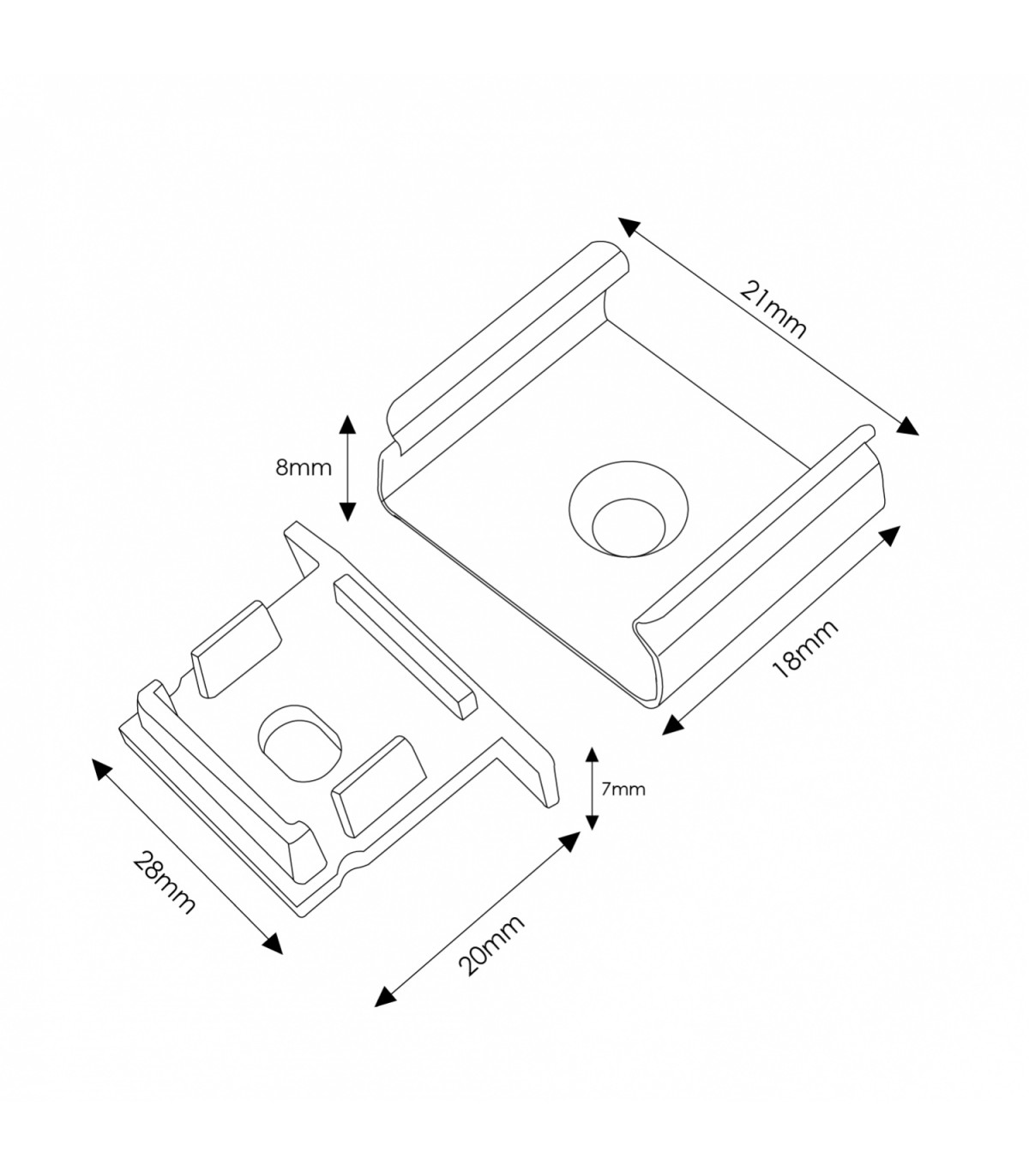Pack 2 Tapones y 2 Grapas Para Perfil Lm3767