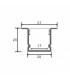 Perfil Aluminio TRAMONT Empotrar -2 Metros-