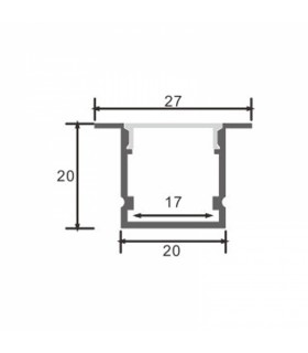 Perfil Aluminio TRAMONT Empotrar -2 Metros-
