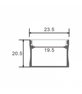 Perfil Aluminio SUMO Superficie -2 Metros-
