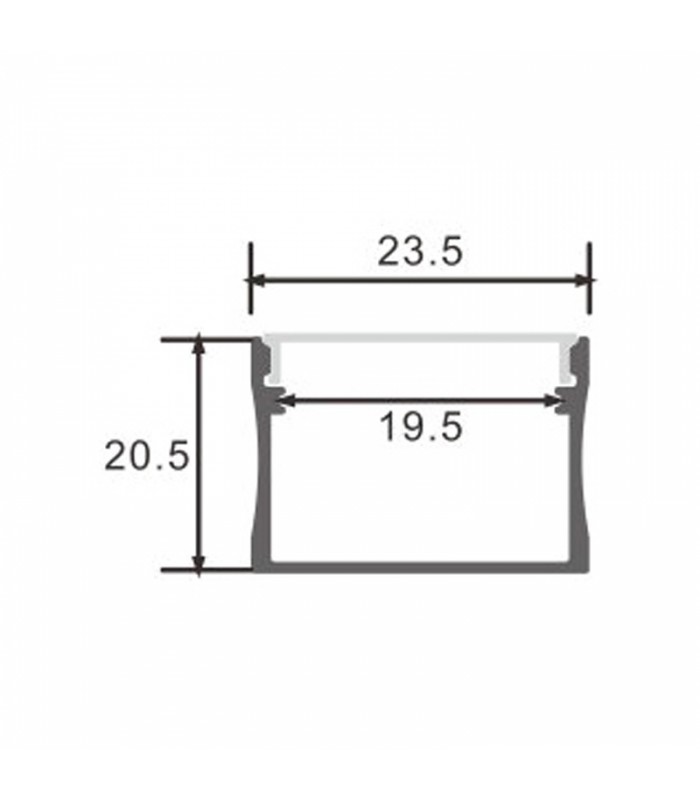 Perfil Aluminio SUMO Superficie -2 Metros-