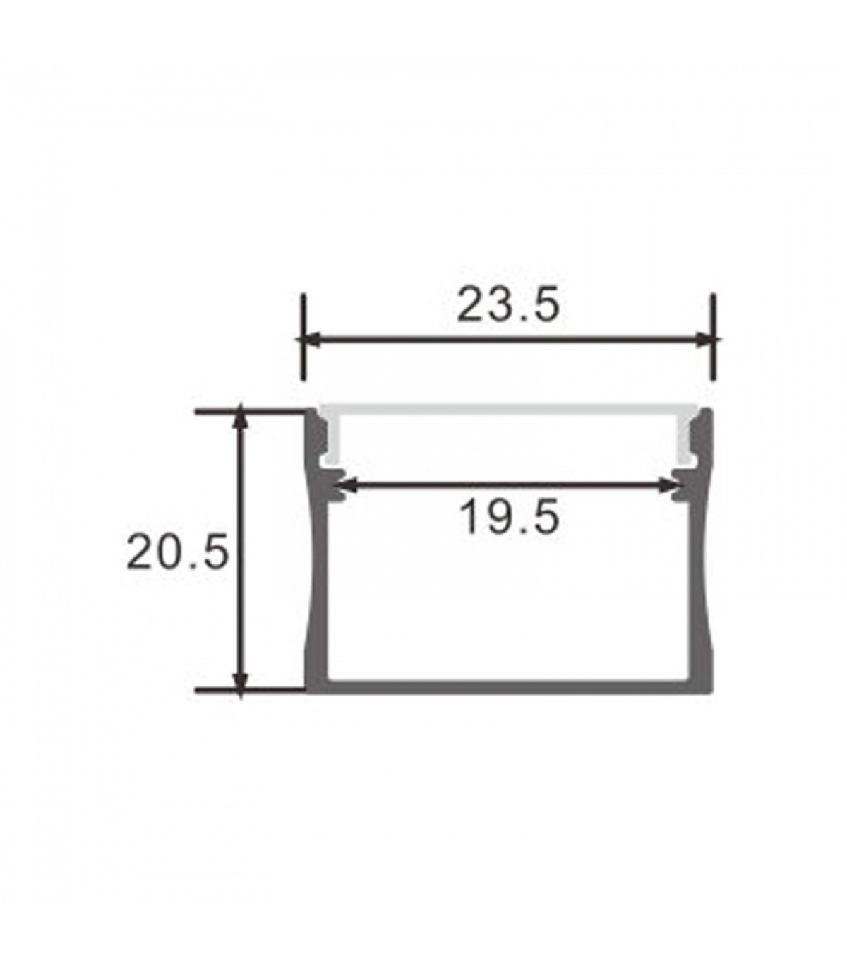 Perfil Aluminio SUMO Superficie -2 Metros-