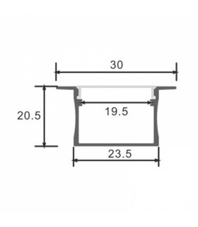 Perfil Aluminio VILKAD Empotrar -2 Metros-