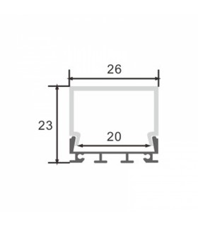 Perfil Aluminio CUBIK Superficie/Colgante -2 Metros-