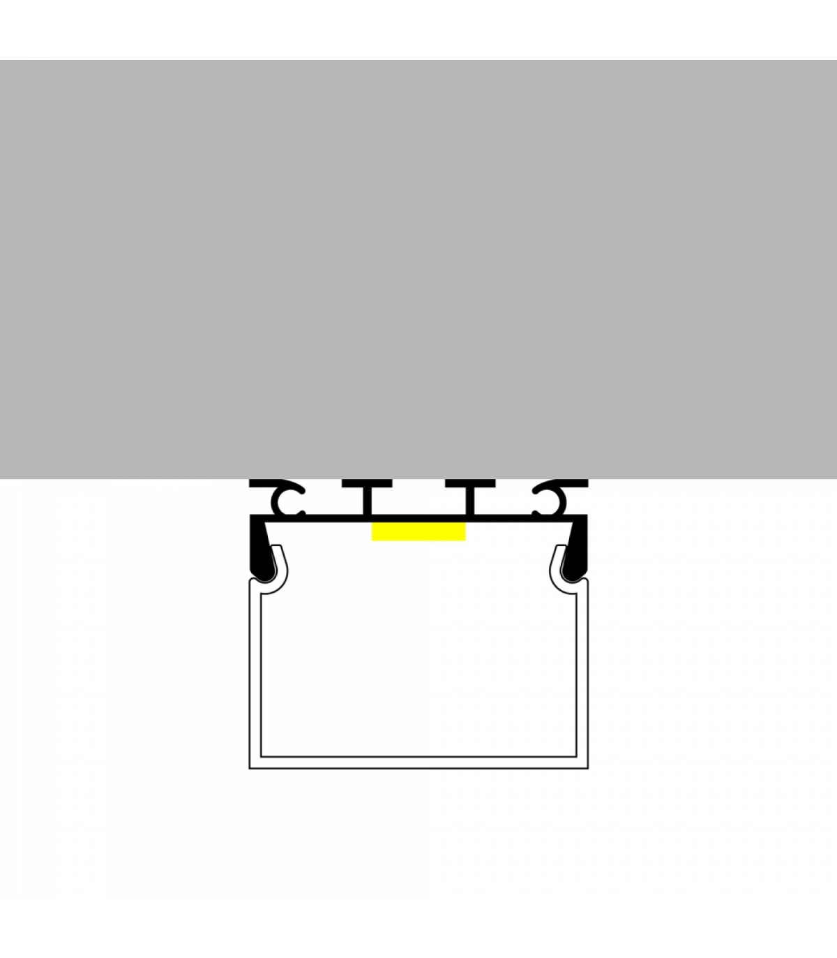 Perfil Aluminio CUBIK Superficie/Colgante -2 Metros-