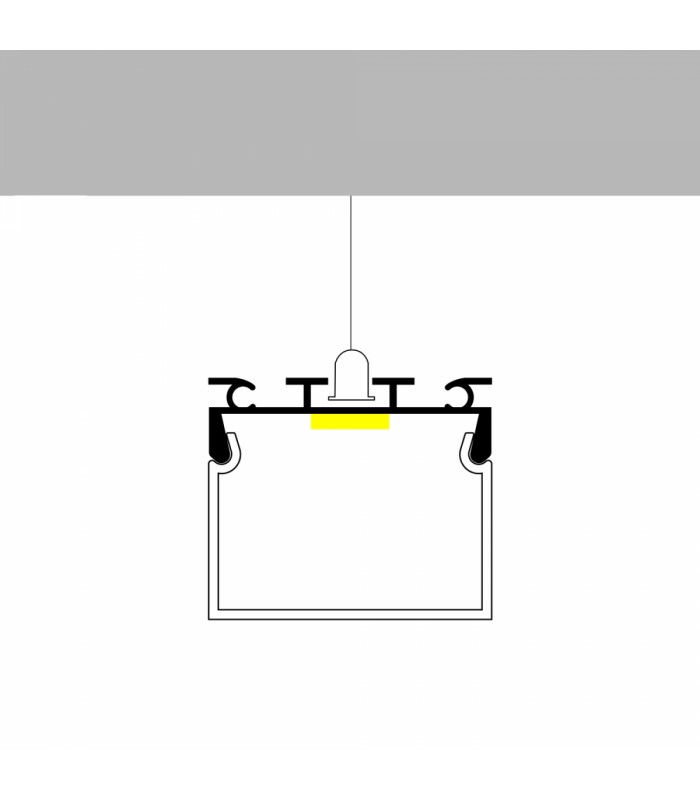 Perfil Aluminio CUBIK Superficie/Colgante -2 Metros-