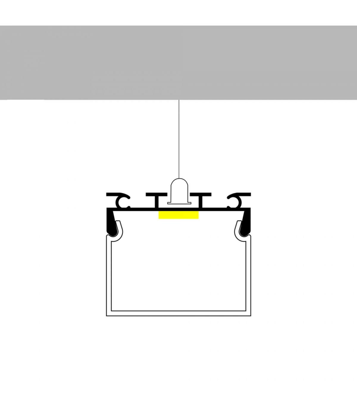 Perfil Aluminio CUBIK Superficie/Colgante -2 Metros-