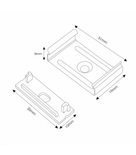 Pack 2 Tapones y 2 Grapas Para Perfil Lm3775