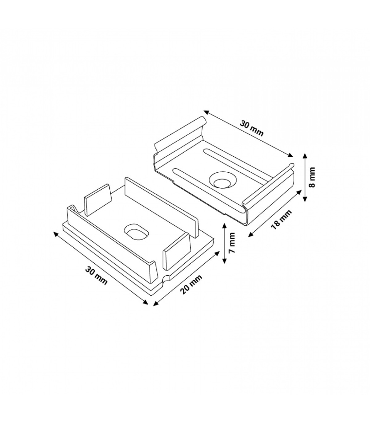 Pack 2 Tapones y 2 Grapas Para Perfil Lm3779