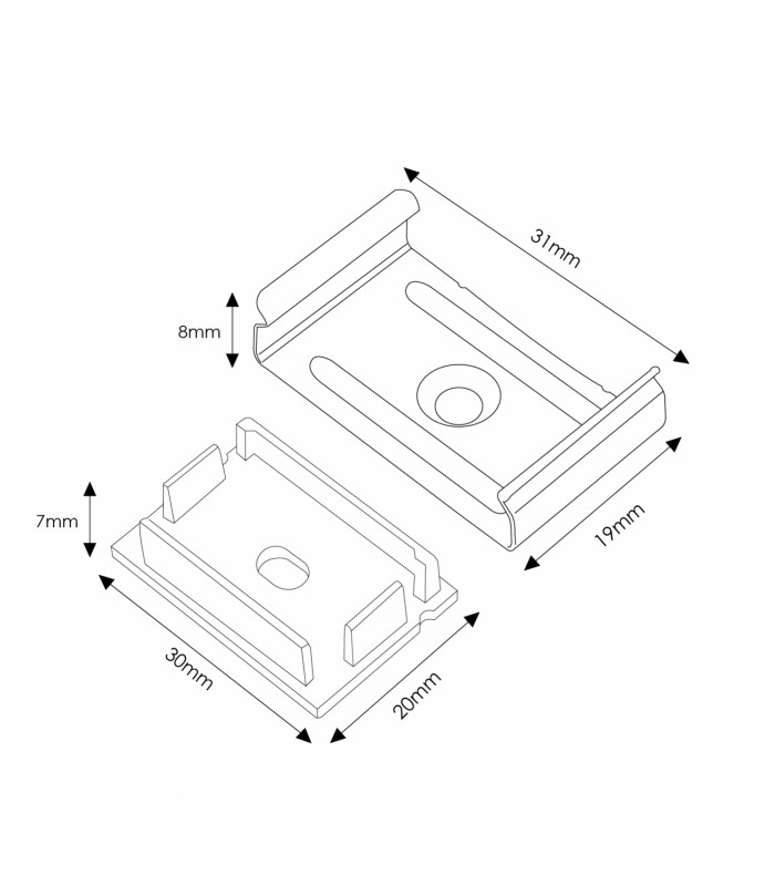 Pack 2 Tapones y 2 Grapas Para Perfil Lm3778