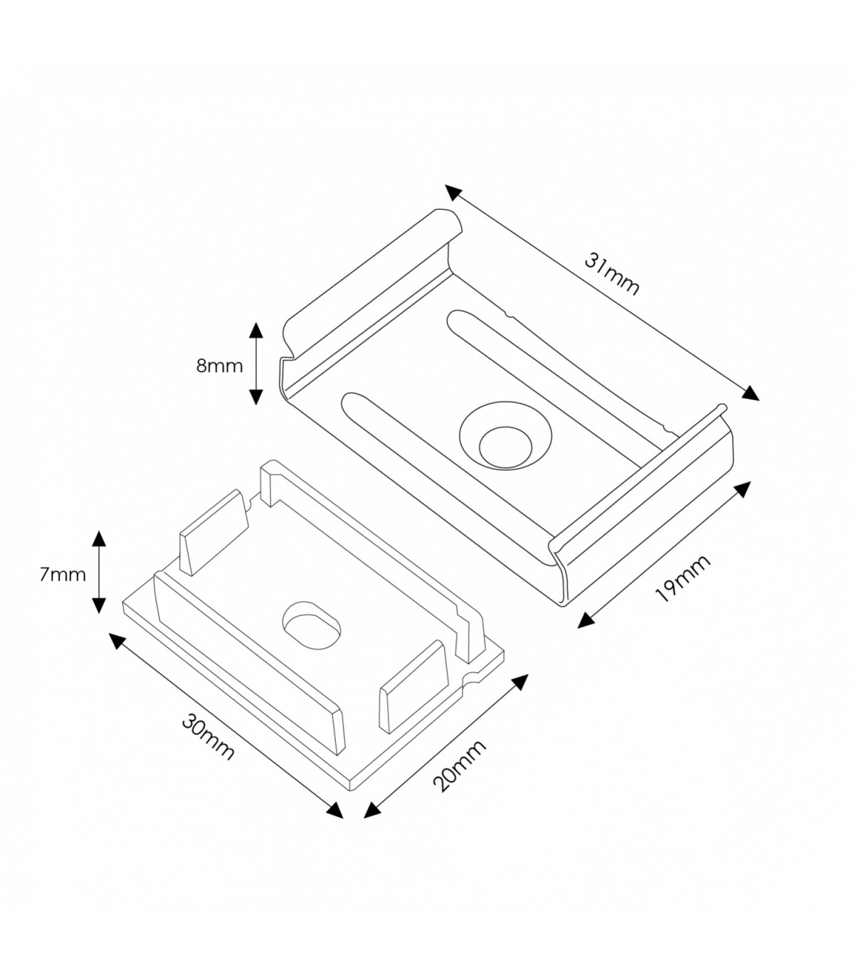 Pack 2 Tapones y 2 Grapas Para Perfil Lm3778