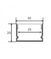 Perfil Aluminio ROK Lacado Negro Superficie -2 Metros-