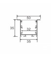 Perfil Aluminio PHEY Empotrar/Colgante -2 Metros-