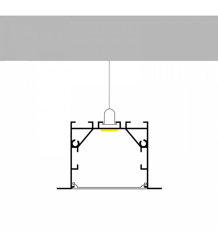 Perfil Aluminio PHEY Empotrar/Colgante -2 Metros-