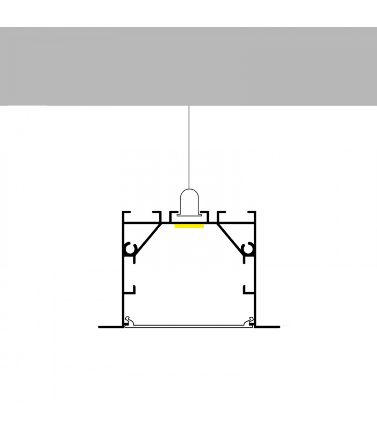 Perfil Aluminio PHEY Empotrar/Colgante -2 Metros-