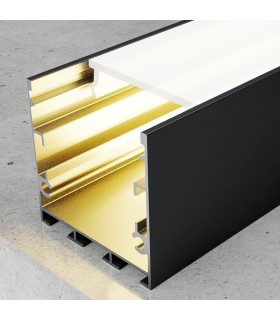 Perfil Aluminio FATE Lacado Negro Superficie/Colgante -2 Metros-
