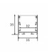 Perfil Aluminio FATE Lacado Blanco Superficie/Colgante -2 Metros-