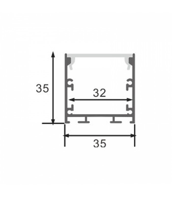 Perfil Aluminio FATE Lacado Blanco Superficie/Colgante -2 Metros-