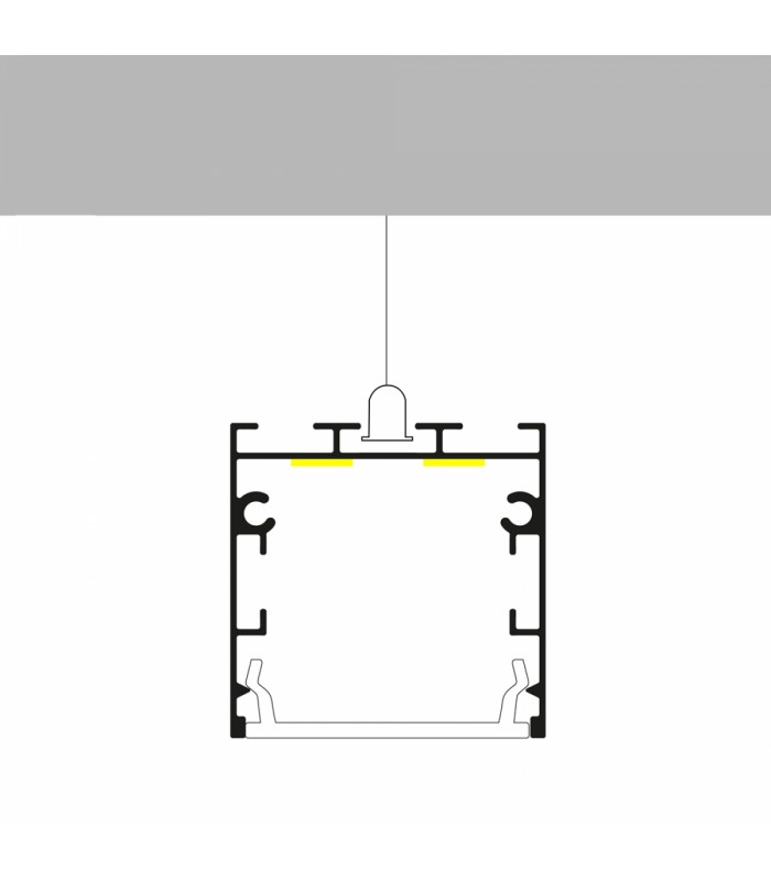 Perfil Aluminio FATE Lacado Blanco Superficie/Colgante -2 Metros-