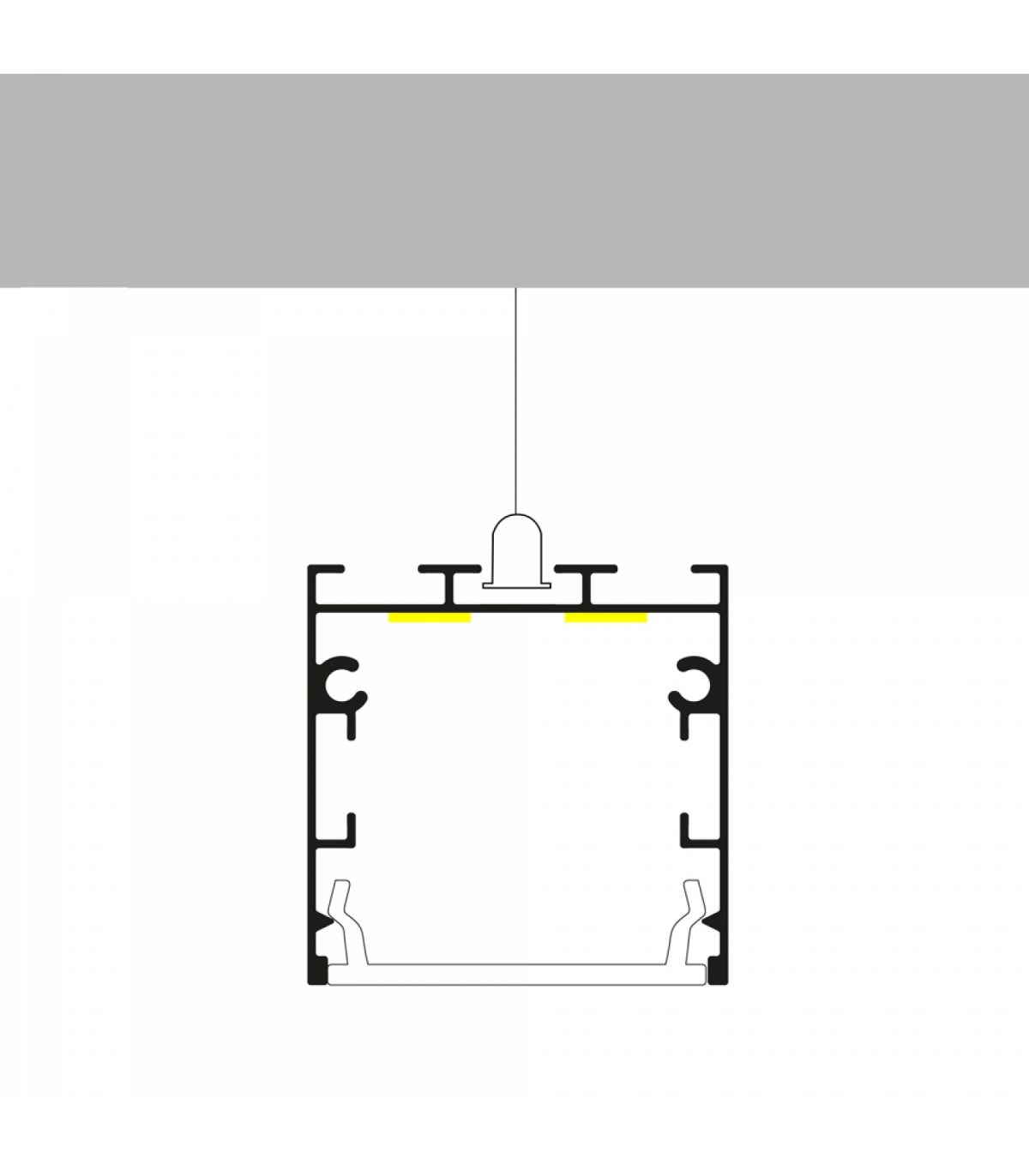 Perfil Aluminio FATE Lacado Blanco Superficie/Colgante -2 Metros-