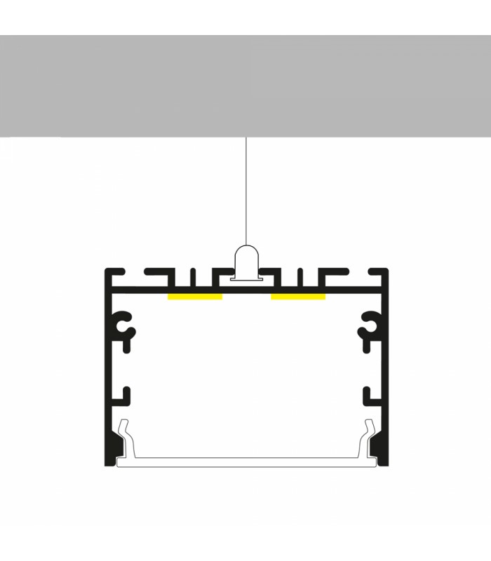 Perfil Aluminio SIXE Superficie/Colgante -2 Metros-