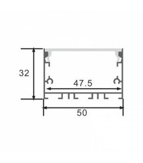 Perfil Aluminio SIXE Lacado Negro Superficie/Colgante -2 Metros-
