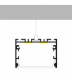Perfil Aluminio SIXE Lacado Negro Superficie/Colgante -2 Metros-