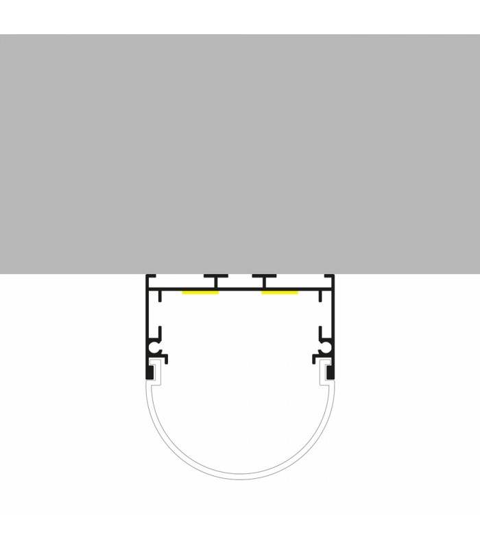 Perfil Aluminio OVAL Superficie/Colgante -2 Metros-