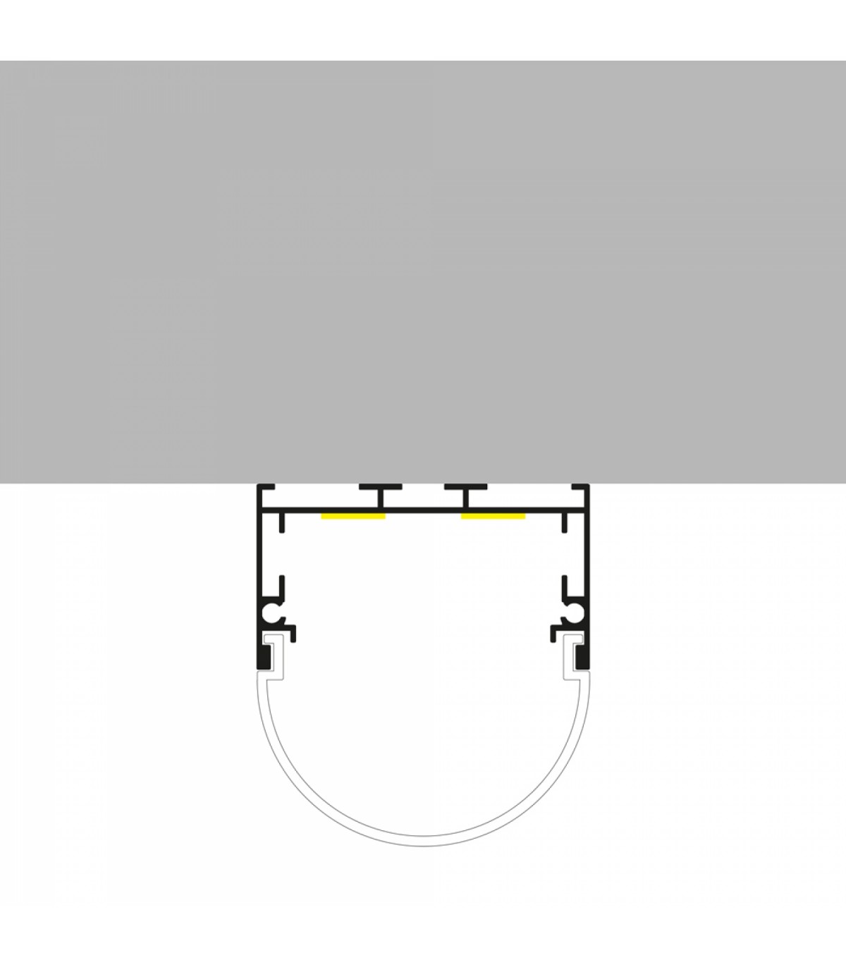 Perfil Aluminio OVAL Superficie/Colgante -2 Metros-