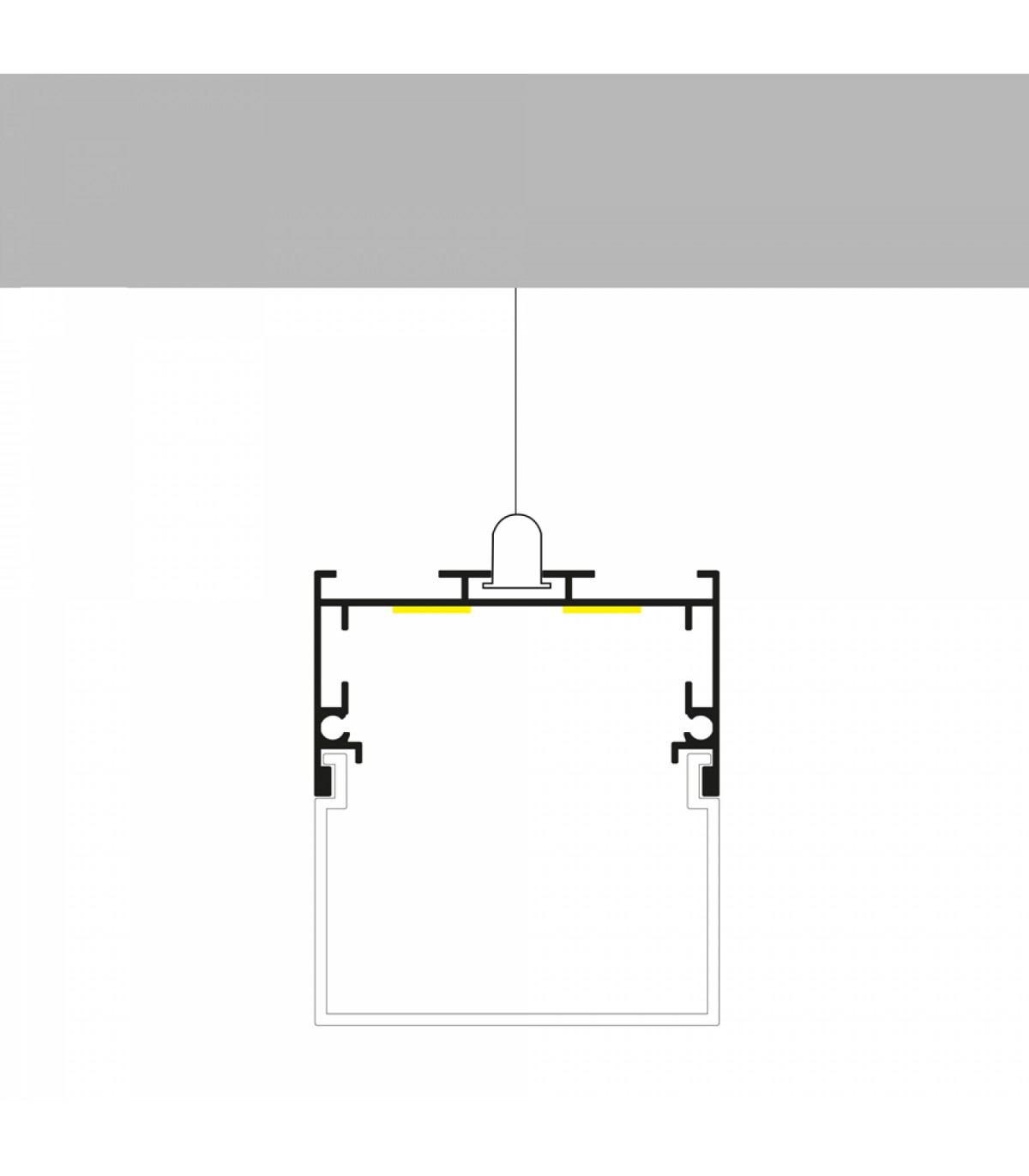 Perfil Aluminio TRAKEN Superficie/Colgante -2 Metros-