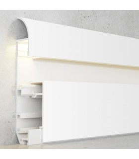 Perfil Aluminio MUYE RODAPIE Lacado Blanco Superficie -2 Metros-