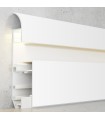 Perfil Aluminio MUYE RODAPIE Lacado Blanco Superficie -2 Metros-